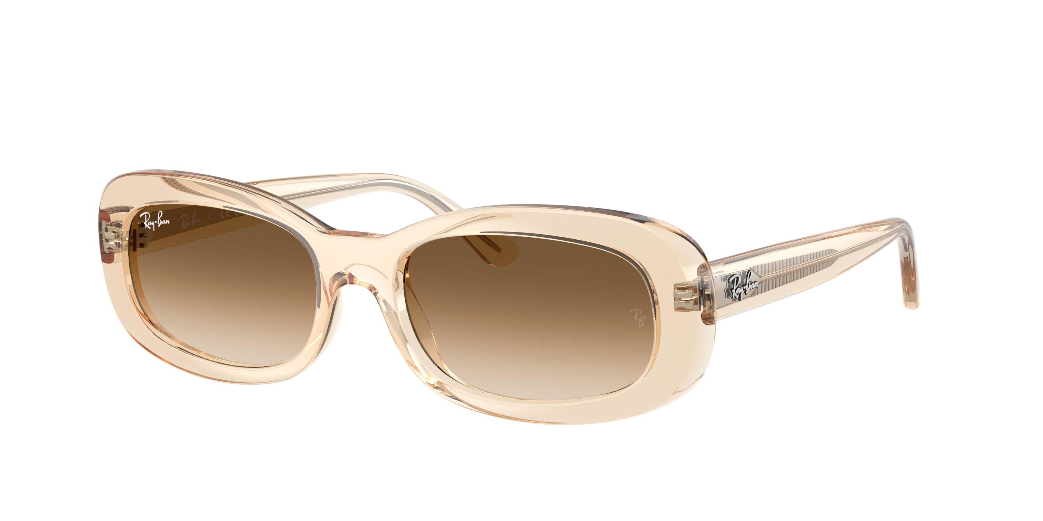 Ray-Ban RB2221 Clear Gradient Brown Sunglasses - Transparent Nude - BROWN